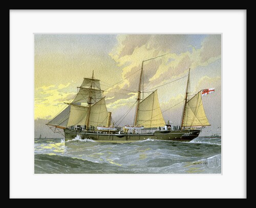 HMS Thrush, British 1st class gunboat by William Frederick Mitchell