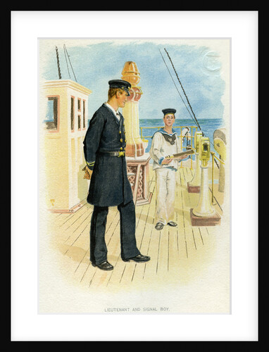 Royal Navy Lieutenant and signal boy by Anonymous