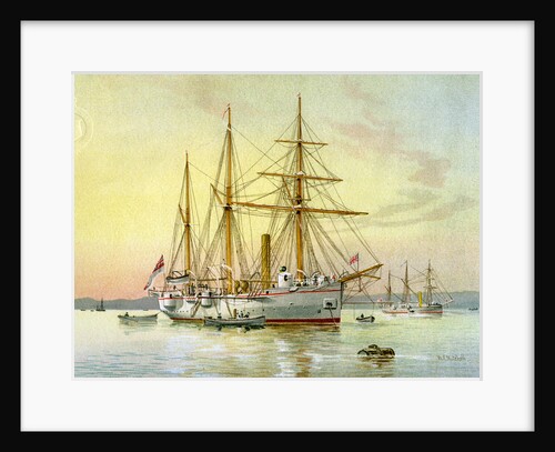 HMS Bramble, Royal Navy 1st class gunboat by William Frederick Mitchell