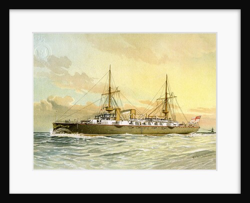 HMS Undaunted, Royal Navy 1st class cruiser by William Frederick Mitchell