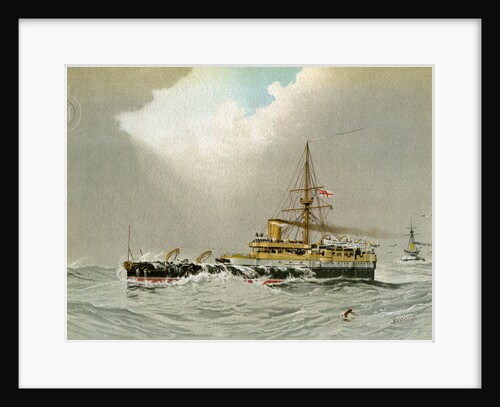 HMS Hero, Royal Navy 2nd class battleship by William Frederick Mitchell