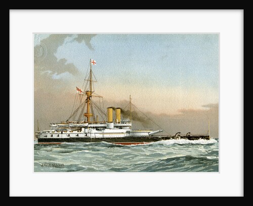 HMS Victoria, Royal Navy 1st class battleship by William Frederick Mitchell