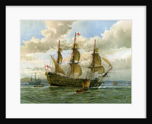 Royal Navy battle ship by William Frederick Mitchell