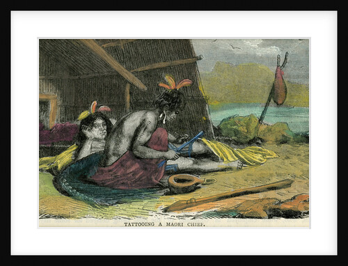 Tatooing a Maori chief by Anonymous