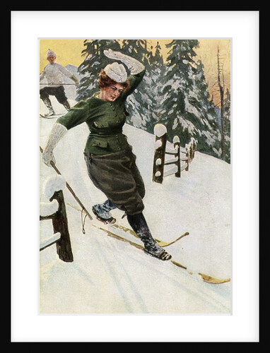 Woman skiing by Ernst Platz