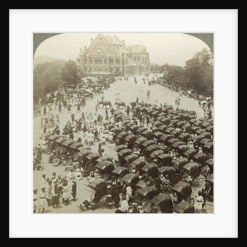 Rickshaws before Christ Church, Simla, India by Underwood & Underwood