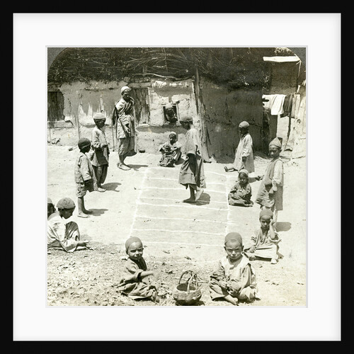 Children playing hopscotch, Kashmir, India by Underwood & Underwood