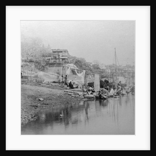 Bathing ghat, Benares, India by BW Kilburn
