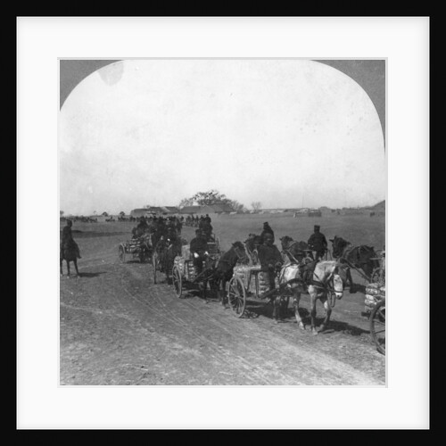 Japanese military transportation train, Manchuria by Keystone View Company