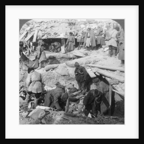 Russians burying Japanese dead inside a fort, Port Arthur, Manchuria, Russo-Japanese War by Underwood & Underwood
