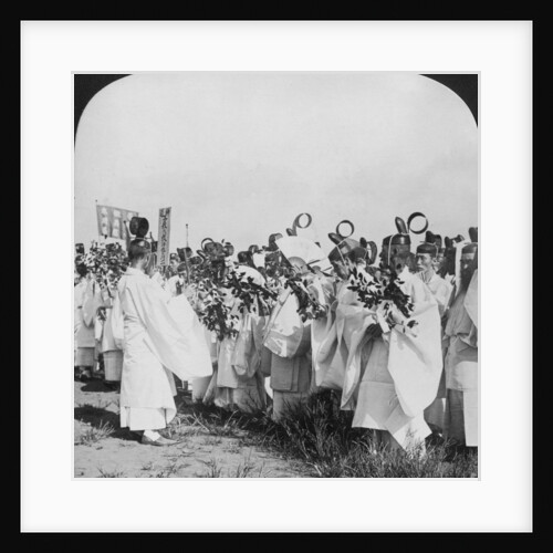 Shinto priests in a funeral procession for 'Hitachi Maru' victims, Tokyo, Japan by HC White