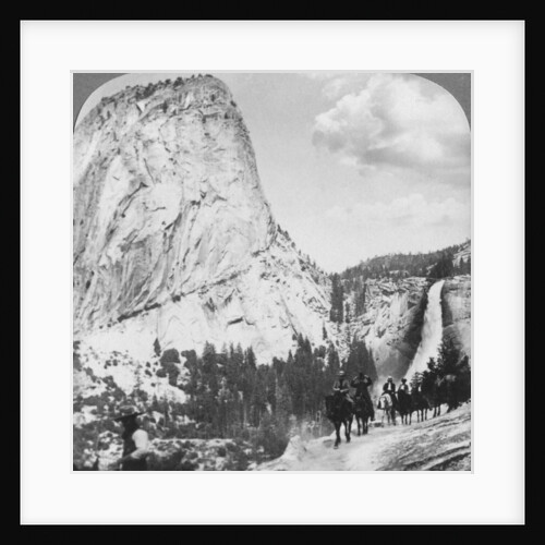 Nevada Falls and Liberty Cap from a trail, Yosemite Valley, California, USA by Underwood & Underwood
