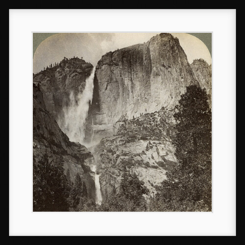 Yosemite Point and wind-blown Yosemite Falls, Yosemite Valley, California, USA by Underwood & Underwood