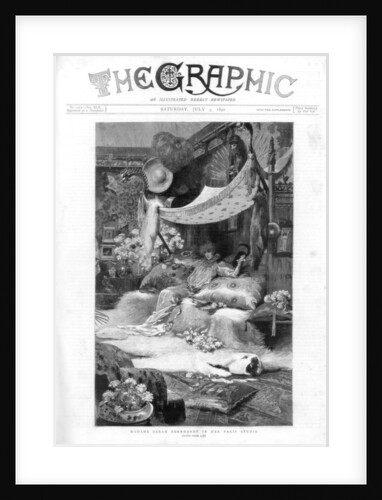 French actress Sarah Bernhardt in her Paris studio, France by Anonymous