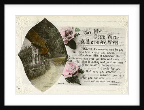 Birthday postcard from a husband to his wife by Anonymous