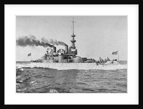 USS 'Indiana', American battleship by W Rau