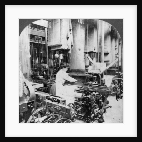 Weaving linen fabric, Montreal, Canada by Keystone View Company