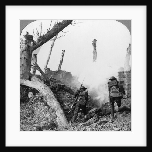 British troops attacking Germans isolated in a captured village, World War I by Realistic Travels Publishers