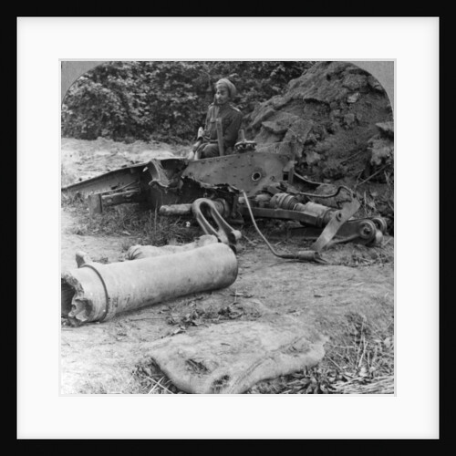 Shattered remains of a luckless howitzer blown up by a direct German hit, World War I by Realistic Travels Publishers