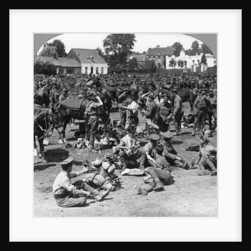 British cavalry troops resting in a French village, World War I by Realistic Travels Publishers