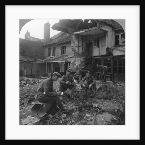 Houses damaged by German shellfire, Ypres salient, Belgium, World War I by Realistic Travels Publishers