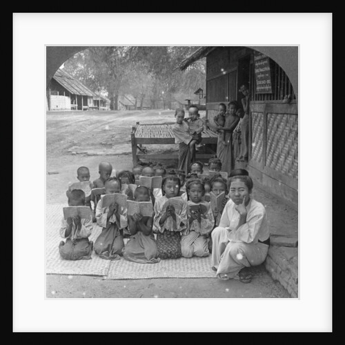 Village school and teacher, Amarapura, Burma by Stereo Travel Co
