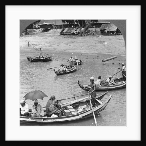 Boats on the Irrawaddy River, Sagaing, Burma by Stereo Travel Co