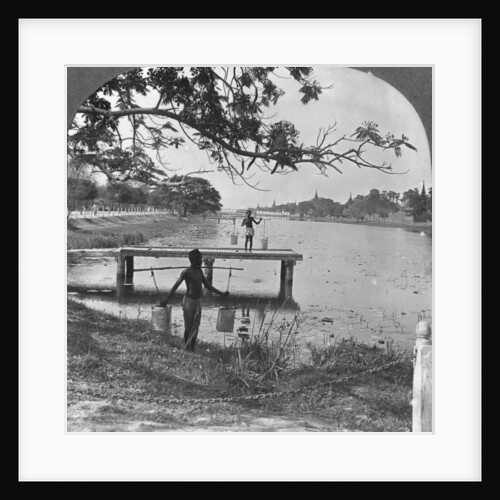 West side of the Fort, showing the moat, Mandalay, Burma by Stereo Travel Co
