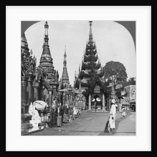 Along the platform to the southern ascent, Shwedagon Pagoda, Rangoon, Burma by Stereo Travel Co