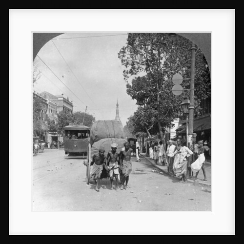 Dalhousie Street, busiest in the city, Rangoon, Burma by Stereo Travel Co