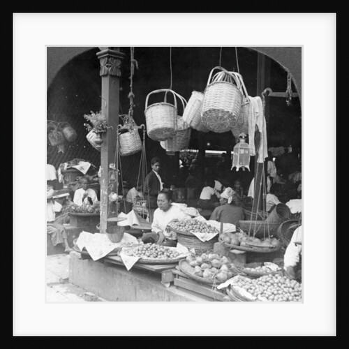 Shops in a native market, Rangoon, Burma by Stereo Travel Co
