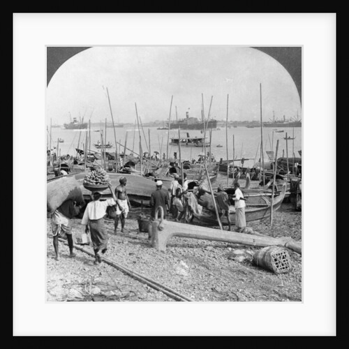 Harbour of Rangoon on the Irawaddy River, Burma by Stereo Travel Co