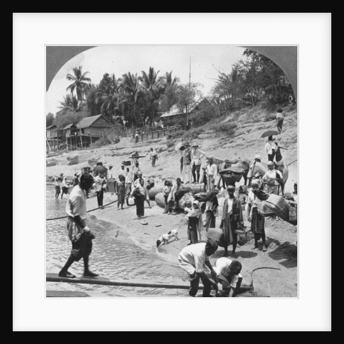 Passengers embarking on an Irrawaddy steamer, Mada, Rangoon, Burma by Stereo Travel Co