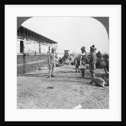 English officer and native soldiers, Bhamo, Burma by Stereo Travel Co