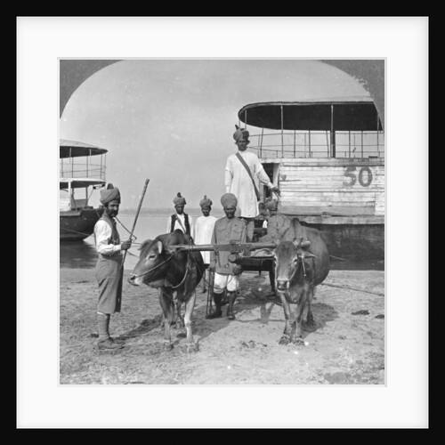 Military transport cart with an escort of Indian soldiers, Burma by Stereo Travel Co