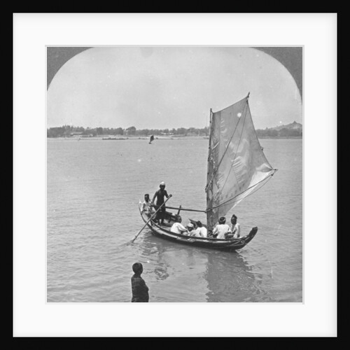 A sailing boat on the Irawaddy River, Burma by Stereo Travel Co