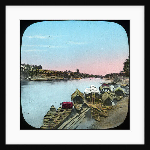 State barge opposite a Maharajah's palace, India by Anonymous