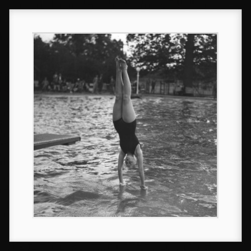 Woman diving into a swimming pool by Anonymous