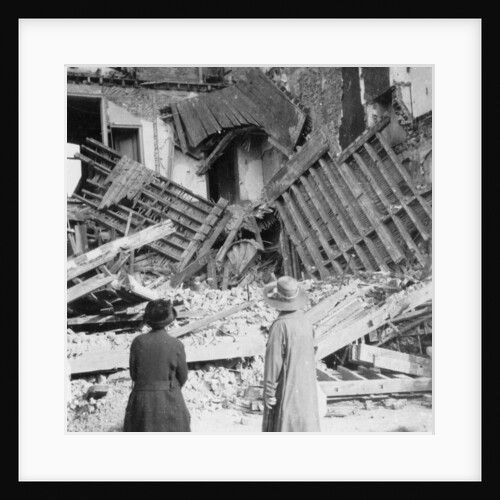 House destroyed by a bomb, Armentières, France, World War I by Nightingale & Co