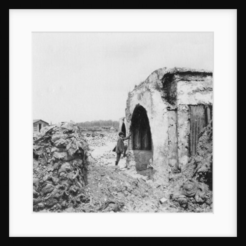 Dugout made of concrete and lined with corrugated iron, World War I by Nightingale & Co