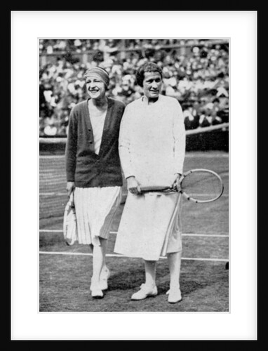 Suzanne Lenglen (left) and Elizabeth Ryan before their last singles match at Wimbledon by Anonymous