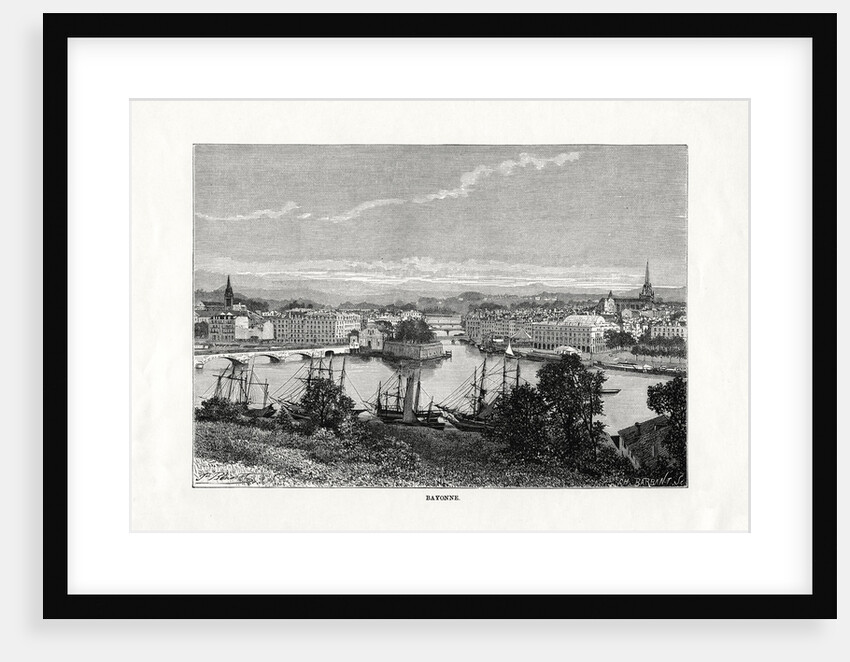 The harbour at Bayonne, France by Anonymous