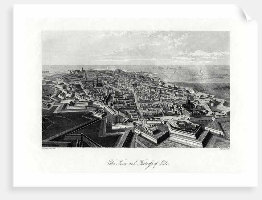 The town and fortress of Lille, France by J Lacy