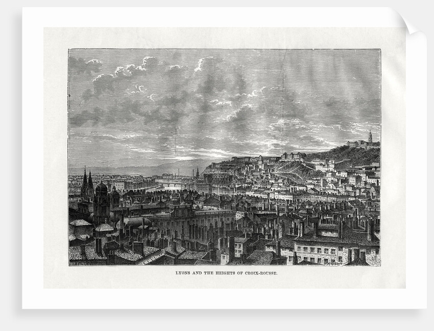 Lyon and the heights of Croix-Rousse, France by Hildibrand
