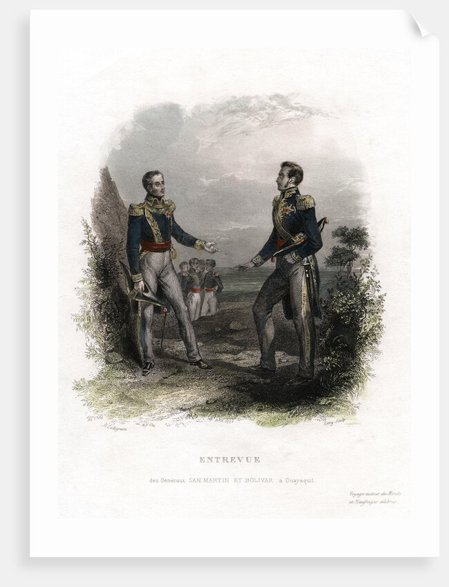 Meeting between Generals San Martin and Bolivar by Levy