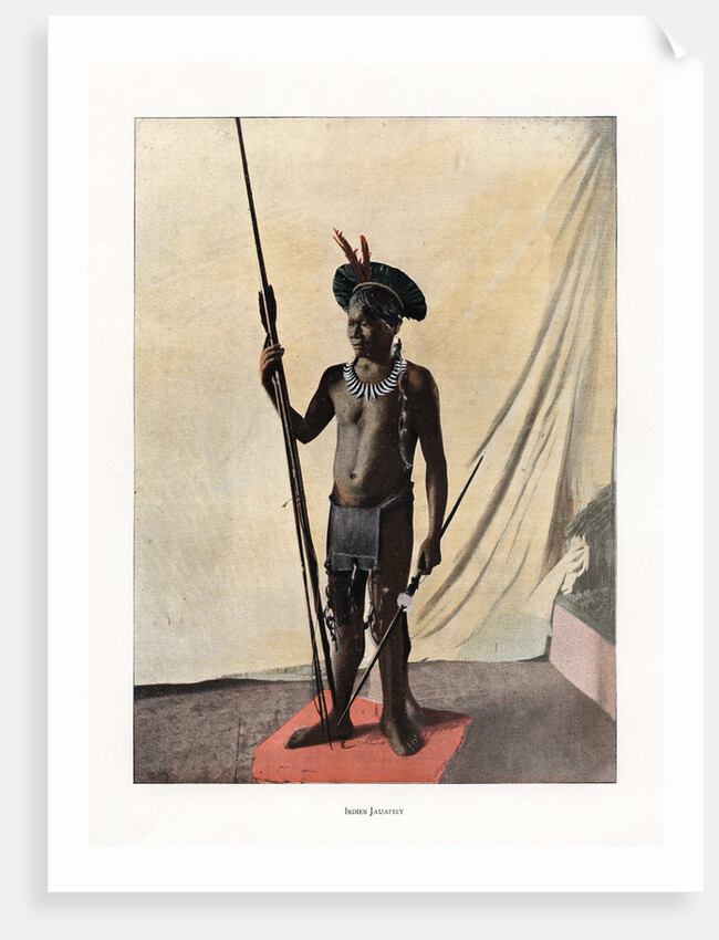 Jauapiry Indian with weapons, Brazil by Anonymous