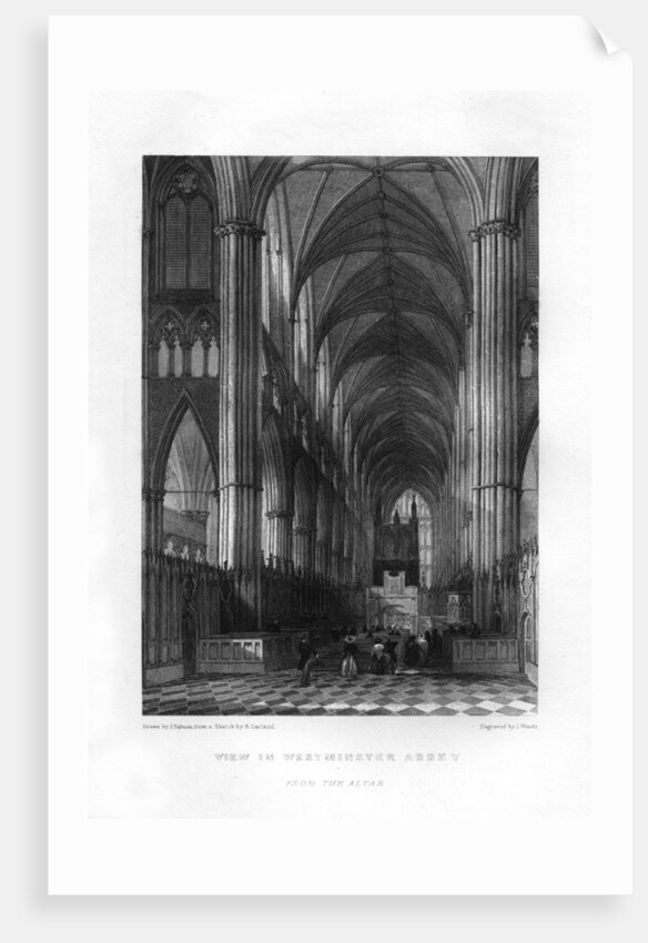 Westminster Abbey from the altar, London by J Woods