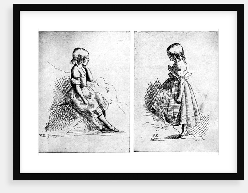 Two etchings by Queen Victoria by Queen Victoria