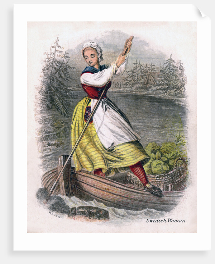 Swedish Woman Rowing by W Dickes