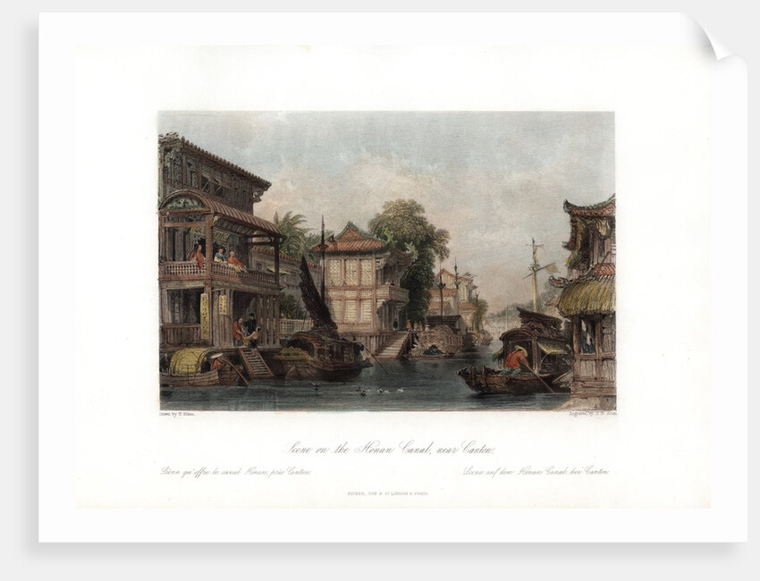 'Scene on the Honan Canal, near Canton', China by James B Allen